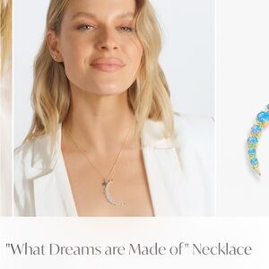 Melinda Maria white opal what dreams are made of crescent moon necklace NWT